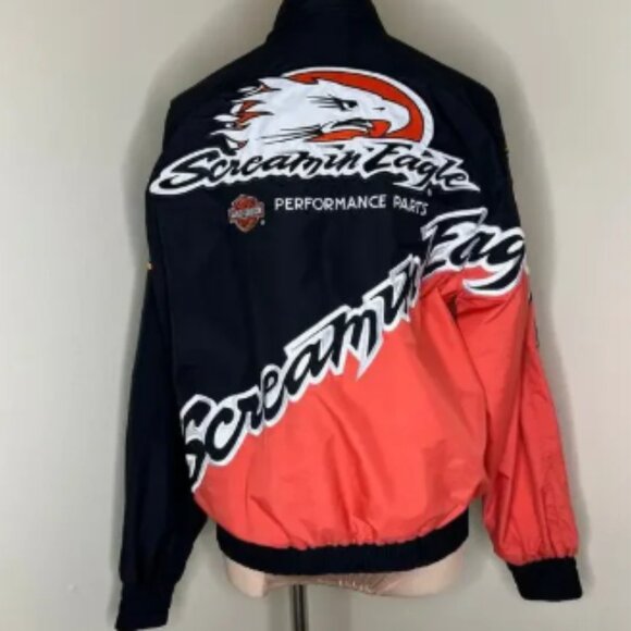 Harley Davidson Screaming Eagle Jacket Womens Small NHRA Racing Motorcycle Biker - Picture 2 of 8